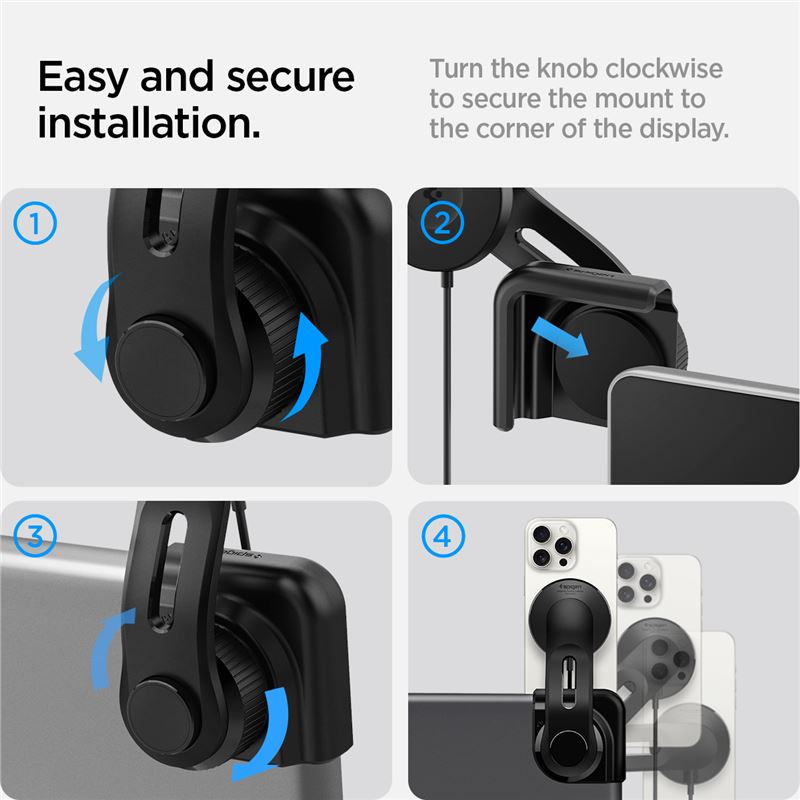 Spigen Tesla TapLock MagSafe Car Mount Charger, black - Wireless / Screen