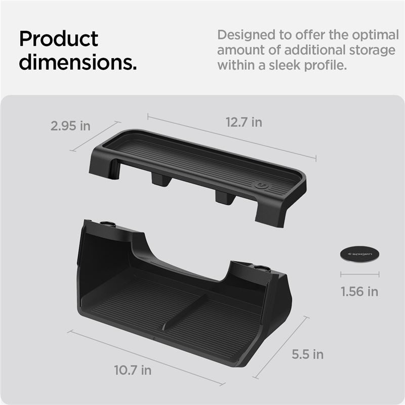 Spigen Tesla Under Screen Storage Organizer, čierny - Tesla Model 3 2024