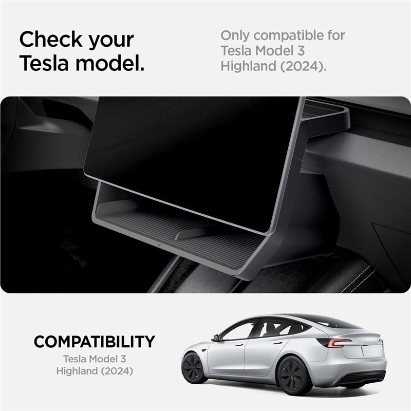 Spigen Tesla Under Screen Storage Organizer, čierny - Tesla Model 3 2024