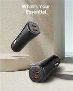 Spigen Essential 50W Car Charger EV502, black