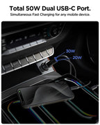 Spigen Essential 50W Car Charger EV502, black