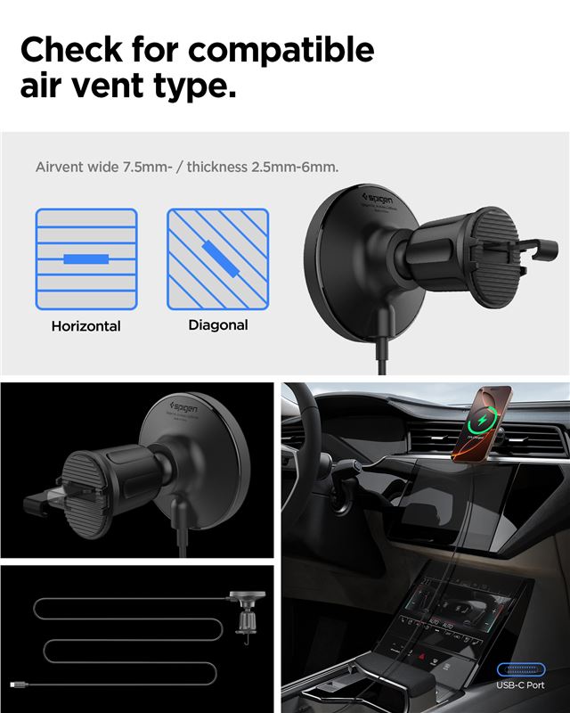 MagFit Technology: a magnetic system meeting Apple standards ensures precise mounting for all iPhone sizes