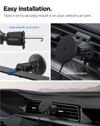 Spigen OneTap Pro 4 MagSafe Car Mount Charger, black - Wireless / AirVent Hook