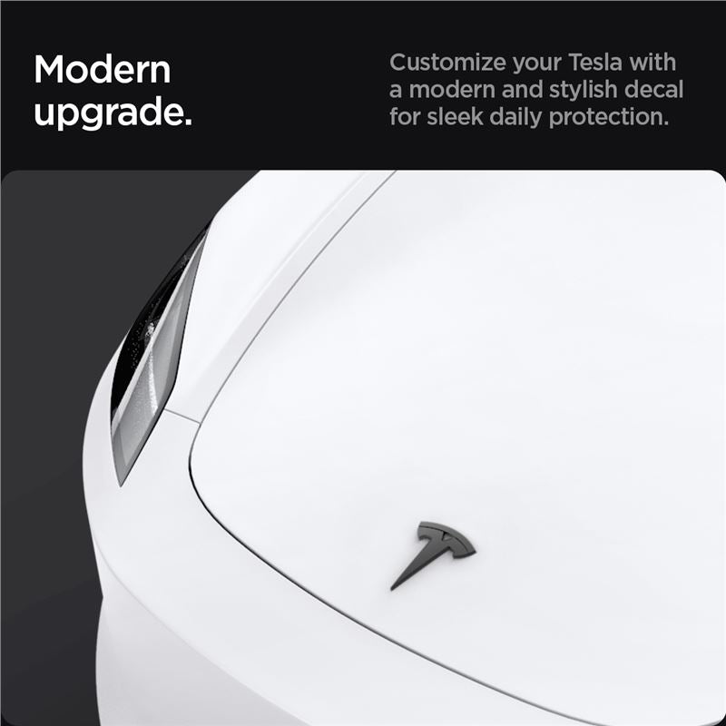 Spigen Tesla kryt emblému na prednú stranu, čierny – Tesla Model 3 2024