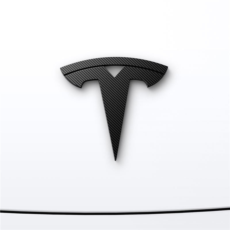 Spigen Tesla Front Emblem Logo Full Cover, karbón - Tesla Model 3 2024