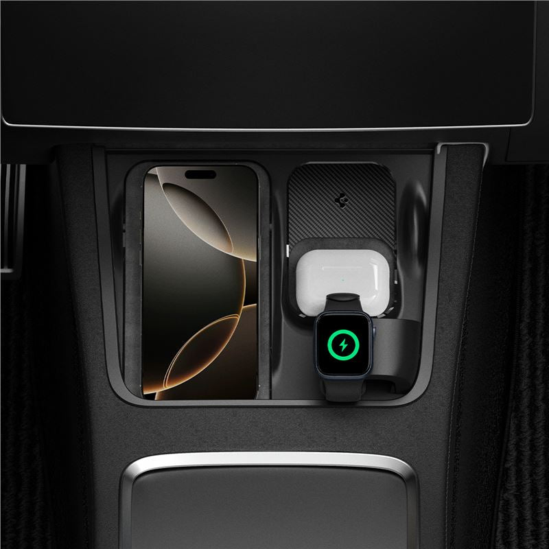 Spigen Tesla 3 v 1 bezdrôtová nabíjacia stanica, čierna - Tesla Model Y/3