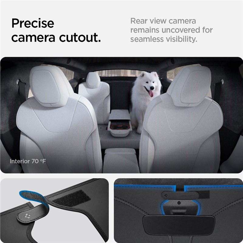 Spigen Tesla Car Front Windshield Sunshade, black - Tesla Model S