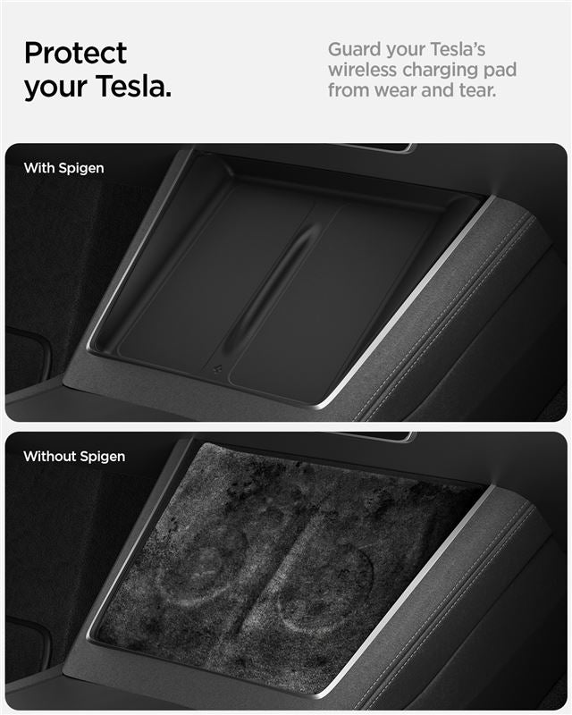 Spigen Tesla Wireless Charging Pad Cover, black - Tesla Model Y 2025