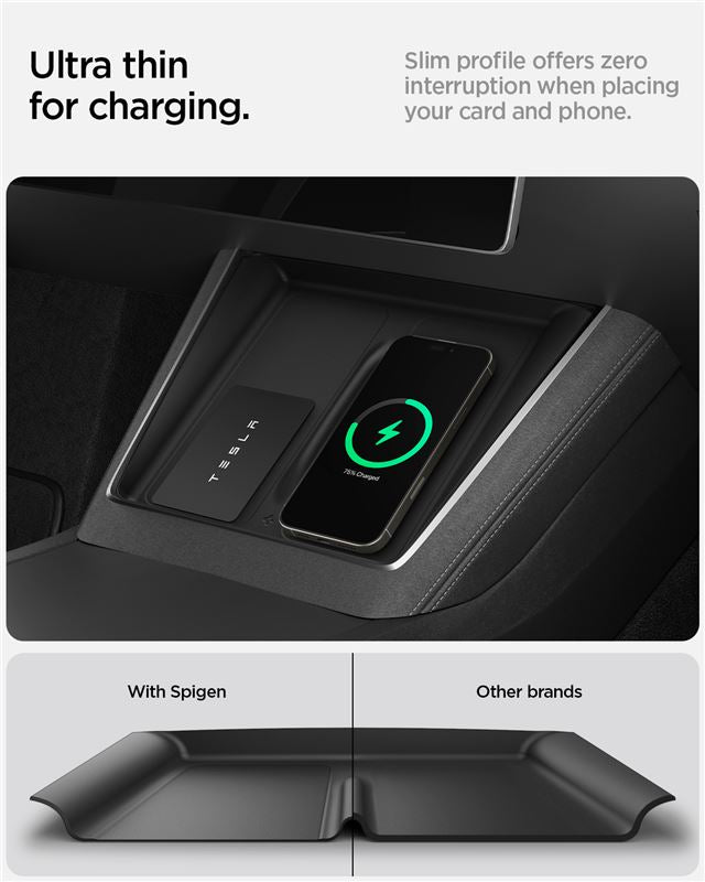 Spigen Tesla Wireless Charging Pad Cover, black - Tesla Model Y 2025