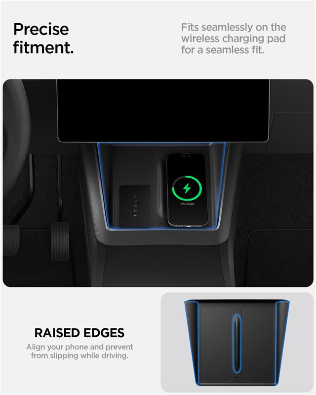 Spigen Tesla Wireless Charging Pad Cover, black - Tesla Model Y 2025