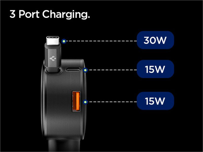 Spigen Essential 60W Car Charger EV603BT, black