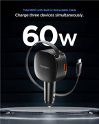 Spigen Essential 60W Car Charger EV603BT, black