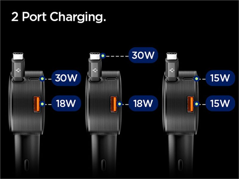 Spigen Essential 60W Car Charger EV603BT, black