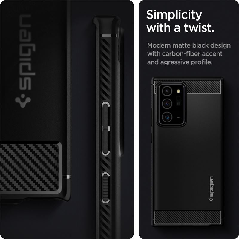 Spigen Rugged Armor, čierny - Samsung Galaxy Note20 Ultra