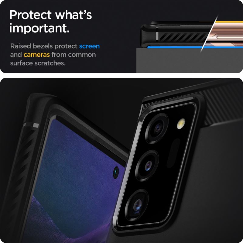 Spigen Rugged Armor, čierny - Samsung Galaxy Note20 Ultra