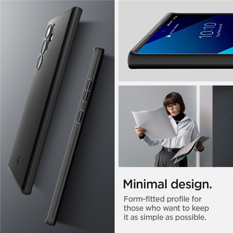 Spigen Thin Fit, čierny - Samsung Galaxy S22 Ultra