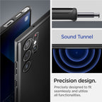 Spigen Thin Fit, čierny - Samsung Galaxy S22 Ultra