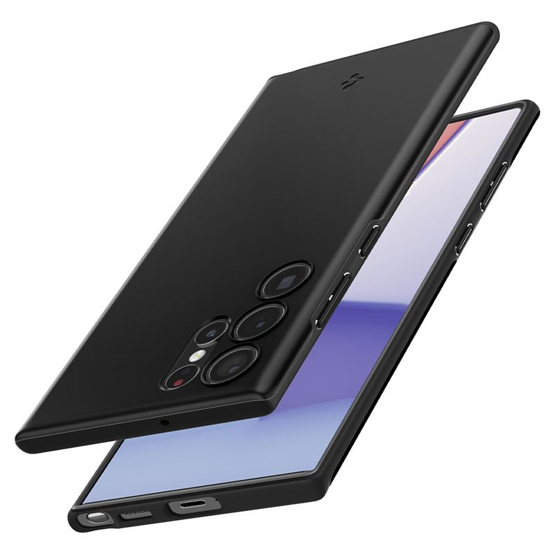Spigen Thin Fit, čierny - Samsung Galaxy S22 Ultra