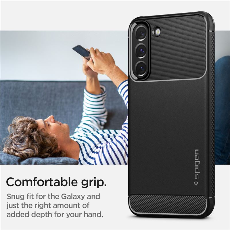 Spigen Rugged Armor, matná čierna - Samsung Galaxy S22