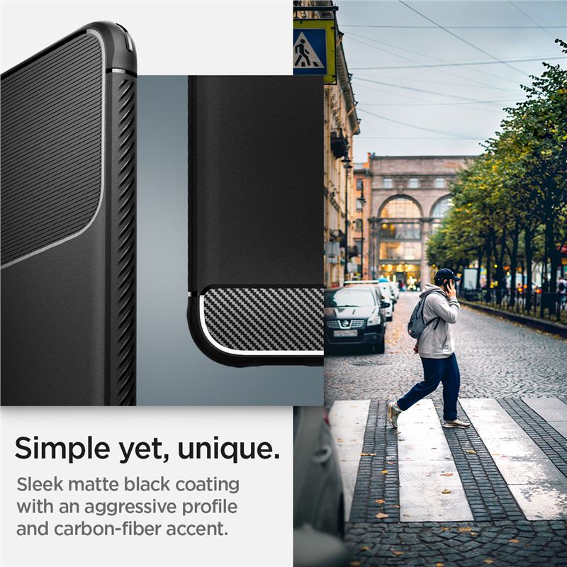 Spigen Rugged Armor, matná čierna - Samsung Galaxy S22