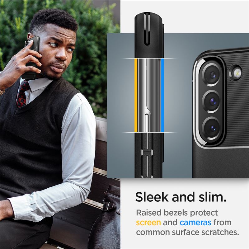 Spigen Rugged Armor, matná čierna - Samsung Galaxy S22