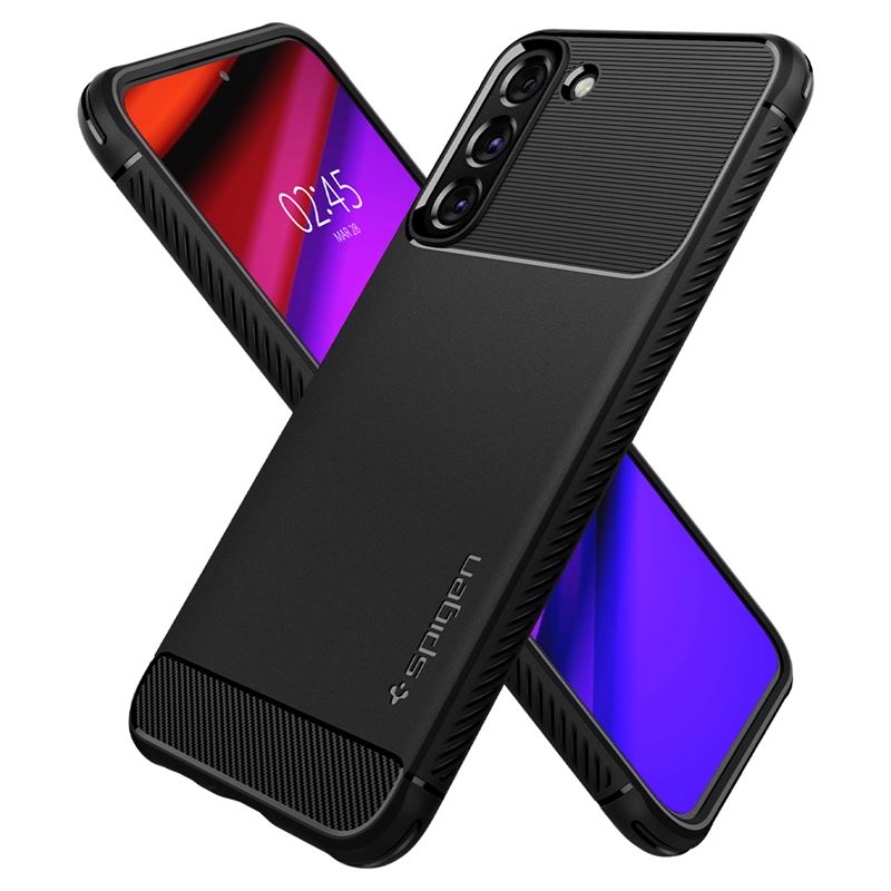 Spigen Rugged Armor, matná čierna - Samsung Galaxy S22