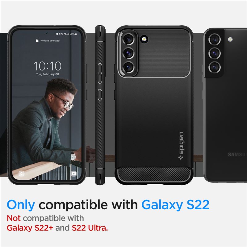 Spigen Rugged Armor, matná čierna - Samsung Galaxy S22