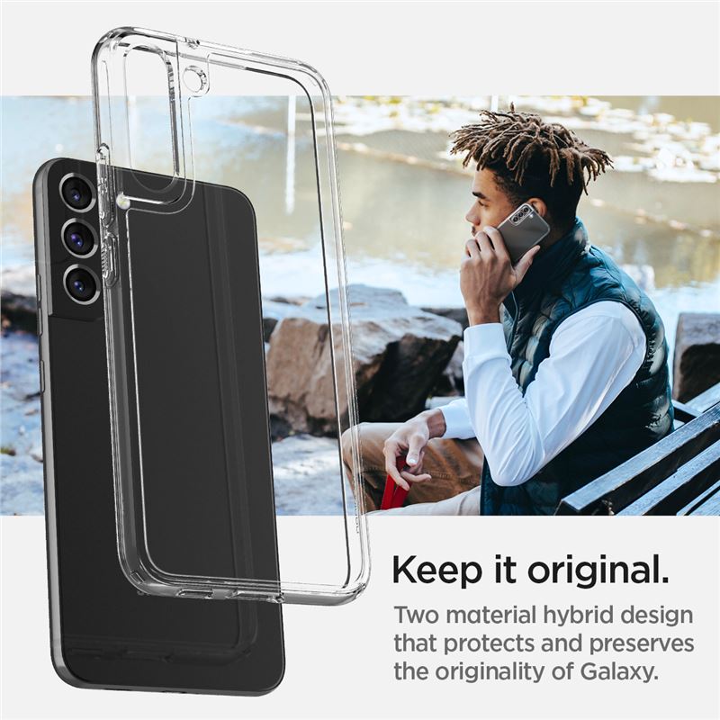 Hybrid design made of a hard back cover and a flexible frame