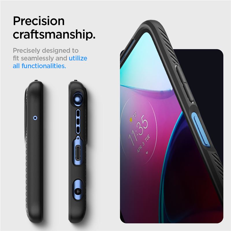 Precise cutouts offer full access to the camera, sensors, and other device features