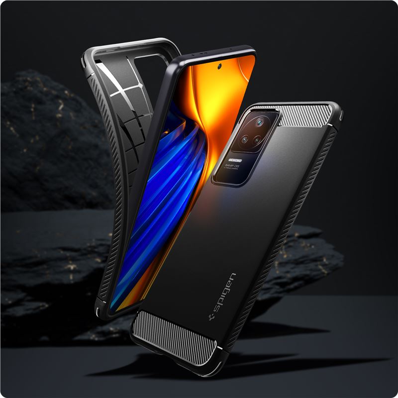 Spigen Rugged Armor, matná čierna - Xiaomi POCO F4/Redmi K40S