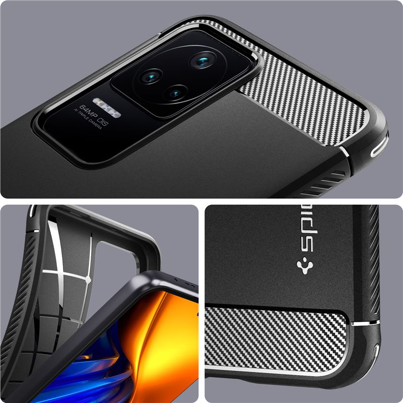 Spigen Rugged Armor, matná čierna - Xiaomi POCO F4/Redmi K40S