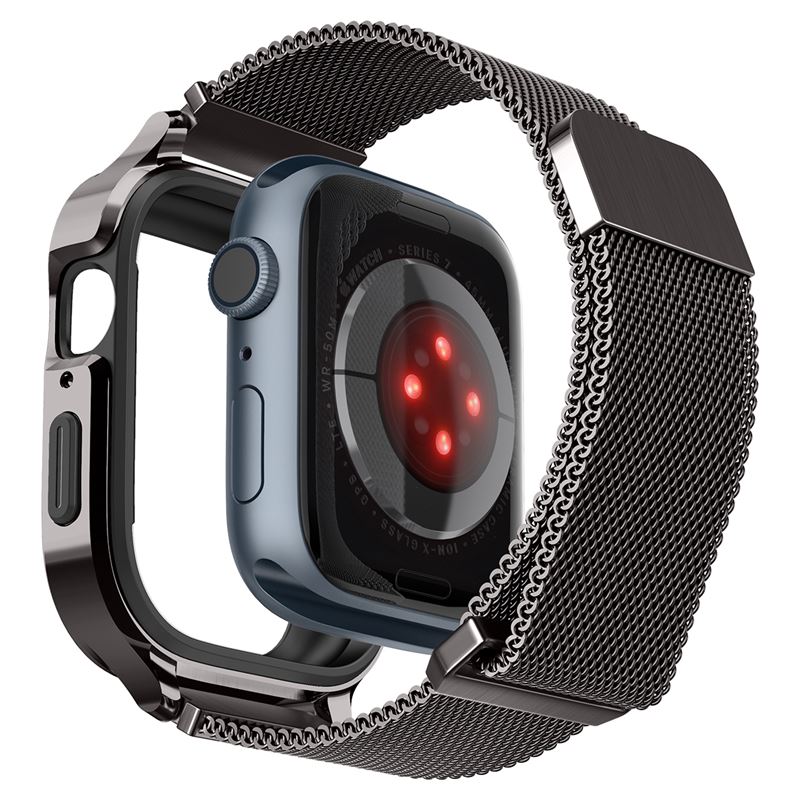 Spigen Metal Fit Pro, grafit – Apple Watch 9/8/7 45mm