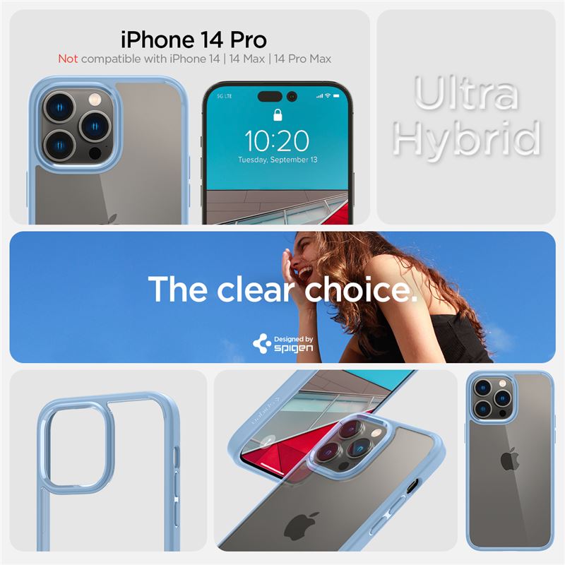 Spigen Crystal Hybrid, sierra blue - iPhone 14 Pro