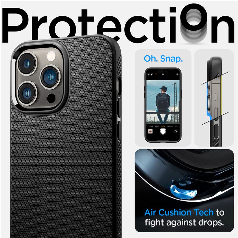 Spigen Liquid Air, matte black - iPhone 14 Pro