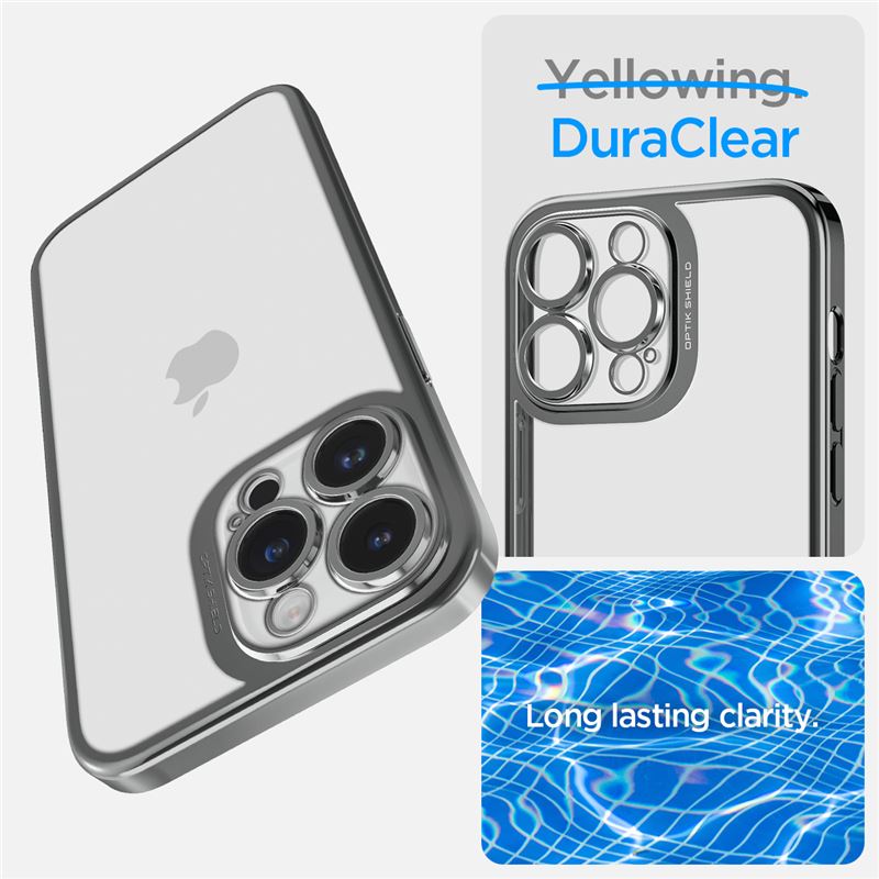 Spigen Optik Crystal, chrome gray - iPhone 14 Pro