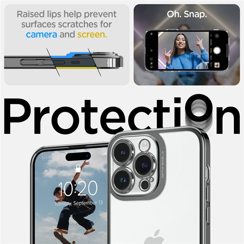 Protective case with lens protection