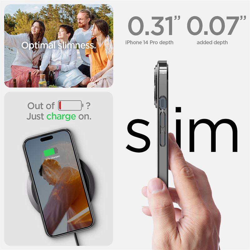 Spigen Optik Crystal, chrome gray - iPhone 14 Pro
