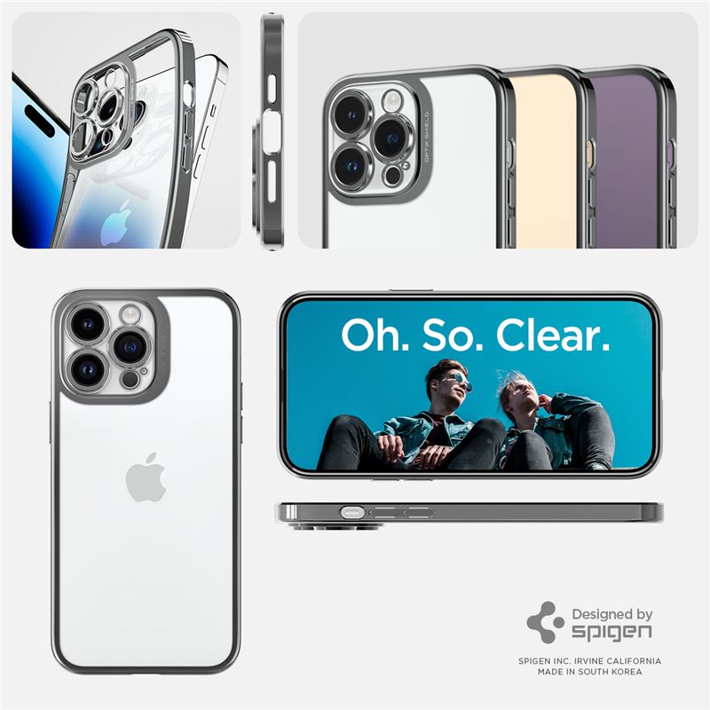 Spigen Optik Crystal, chrome gray - iPhone 14 Pro