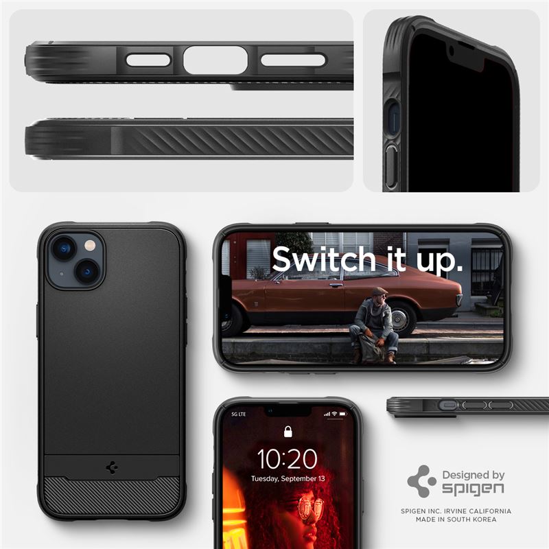 Spigen Rugged Armor MagSafe, matte black - iPhone 14