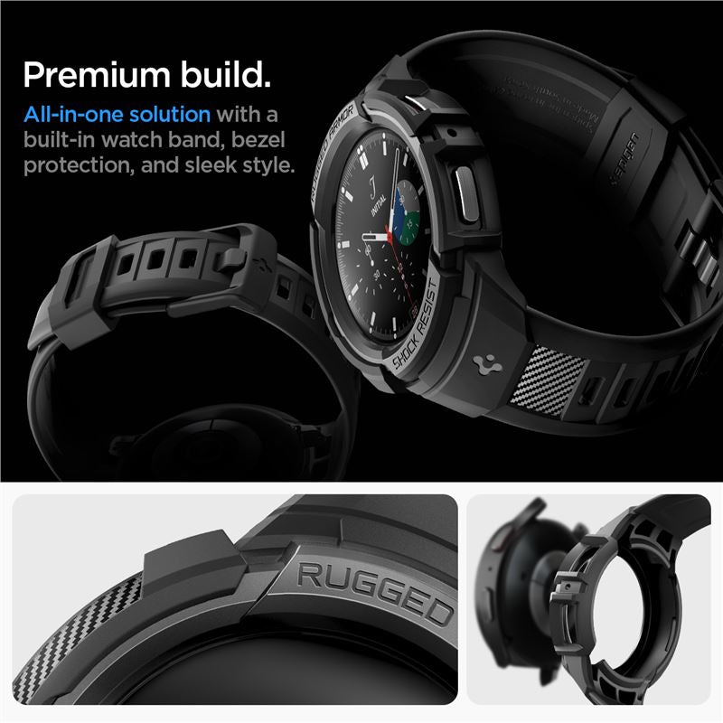 Spigen Rugged Armor Pro, black - Samsung Galaxy Watch5 Pro 45mm