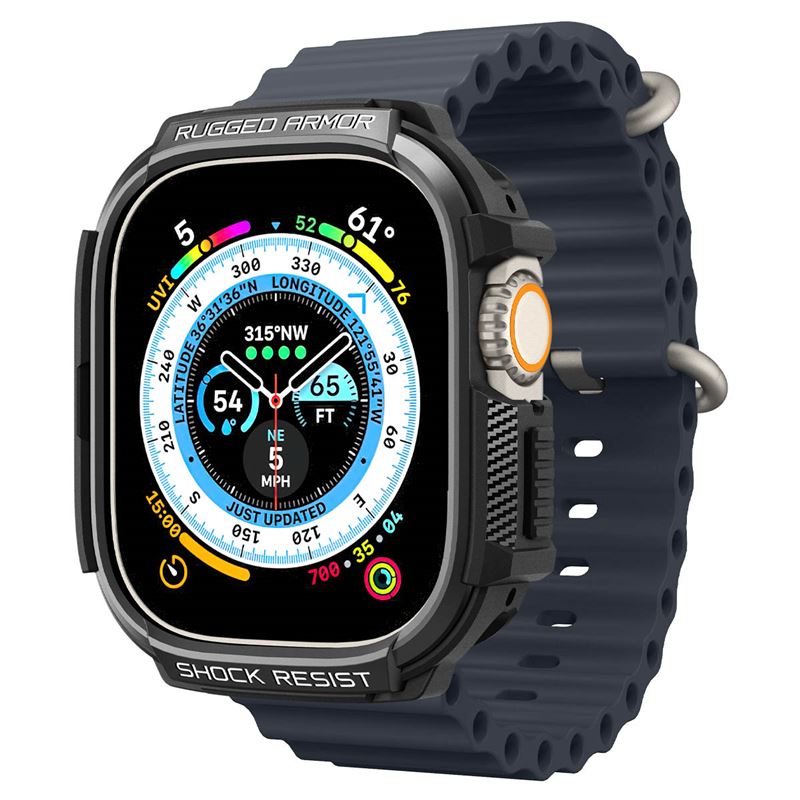 Spigen Rugged Armor, black - Apple Watch Ultra 4/3/2/1 49mm