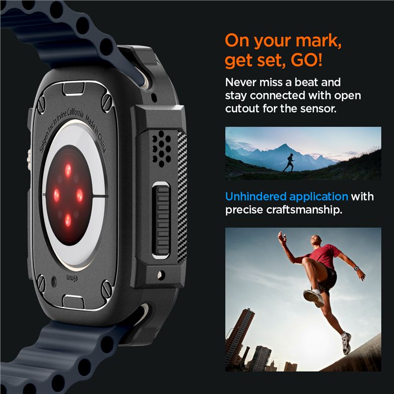 Spigen Rugged Armor, black - Apple Watch Ultra 4/3/2/1 49mm