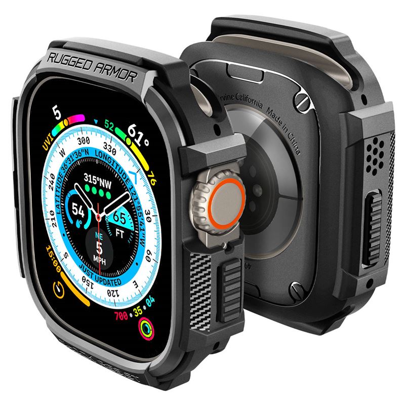Spigen Rugged Armor, black - Apple Watch Ultra 4/3/2/1 49mm