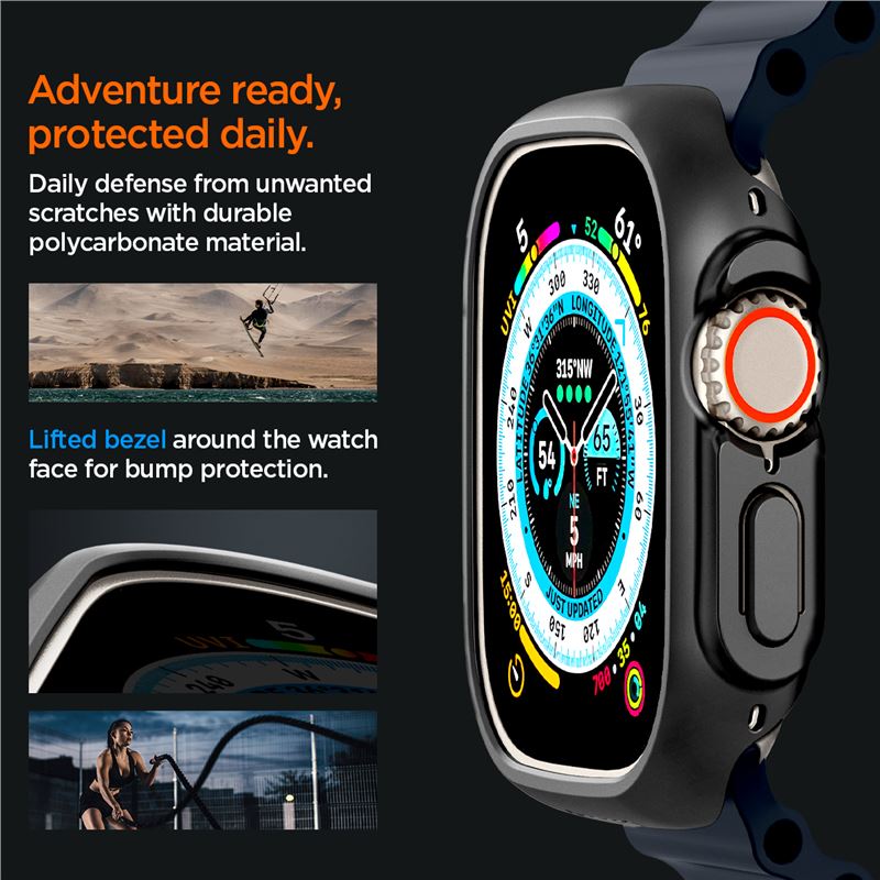 Spigen Thin Fit, čierny – Apple Watch Ultra 3/2/1