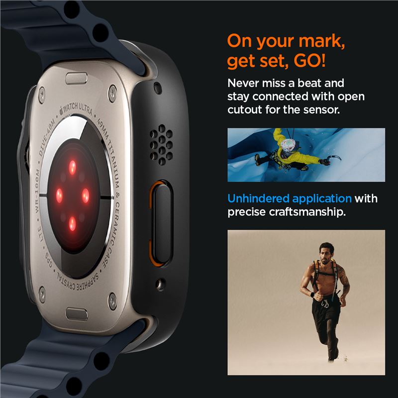 Spigen Thin Fit 360, čierna - Apple Watch Ultra 3/2/1