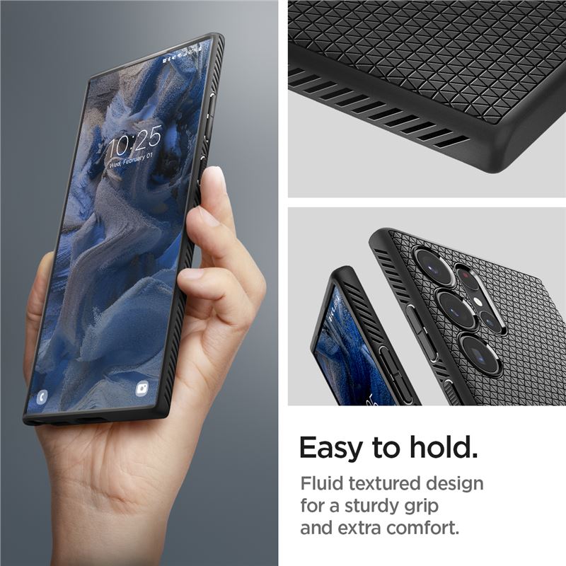 Spigen Liquid Air, čierna - Samsung Galaxy S23 Ultra