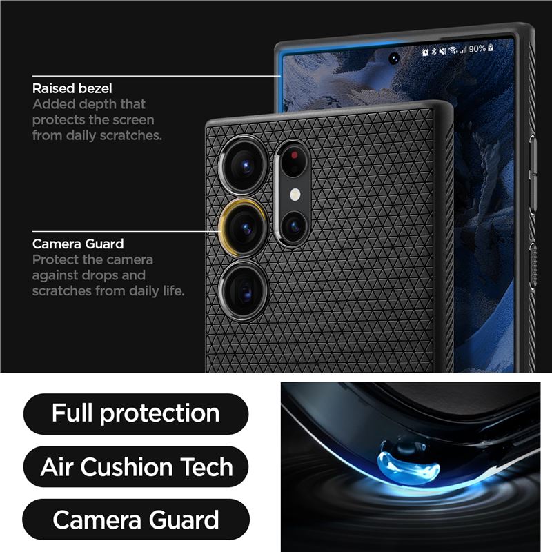 Spigen Liquid Air, čierna - Samsung Galaxy S23 Ultra