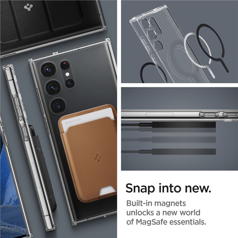 Spigen Ultra Hybrid OneTap MagSafe Ring, čierny - Samsung Galaxy S23 Ultra
