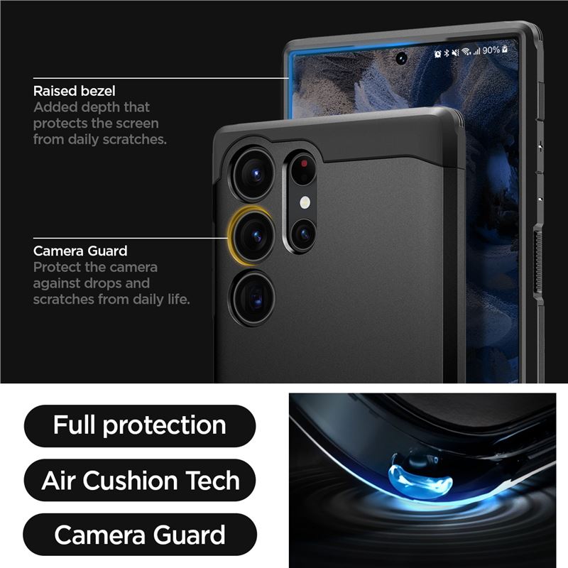Spigen Tough Armor, čierny - Samsung Galaxy S23 Ultra