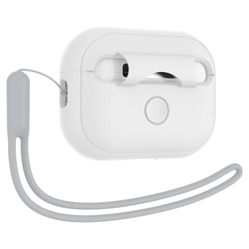 Spigen Case Silicone Fit White + remienok Gray - AirPods Pro (2. generácia)
